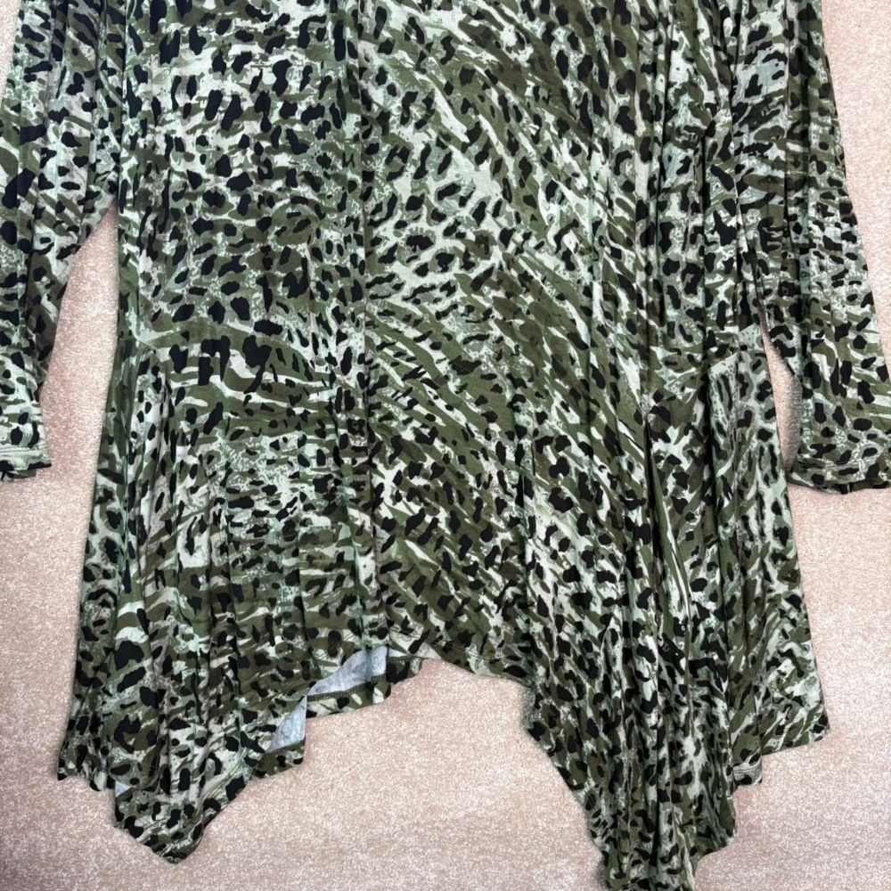 LOGO Lori Goldstein Tunic Top Women's 3X Green Jersey Stretch Flowy Blouse - Picture 5 of 6